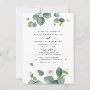 Invitación La vegetación botánica Eucalyptus deja Boda