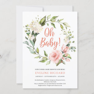 Invitación La vegetación de Boho rosas rosas rosas rosas blan