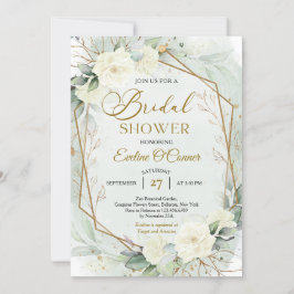 Invitación La vegetación de Boho y las flores blancas imitan 