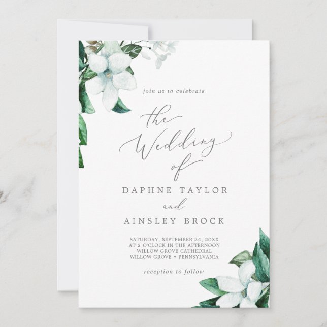 Invitación La vegetación de los bosques El Boda de (Anverso)