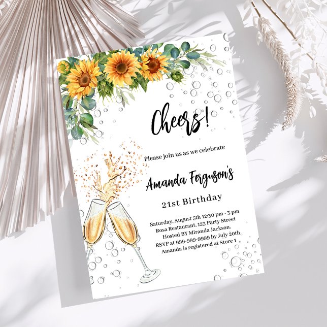 Invitación La vegetación de los girasoles anima el cumpleaños (Subido por el creador)