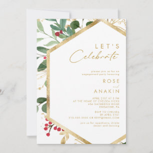 Invitación La vegetación de los Navidades modernos   Blancos
