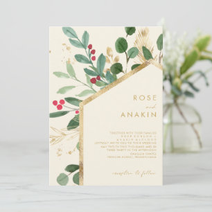Invitación La vegetación de los Navidades modernos   Boda cre