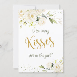 Invitación La vegetación de rosas blancas adivina cuántos bes