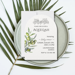 Invitación La vegetación deja a la Aqiqa islámica Aqeeqa invi