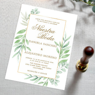 Invitación La vegetación deja el oro Nuestra Boda Boda españo