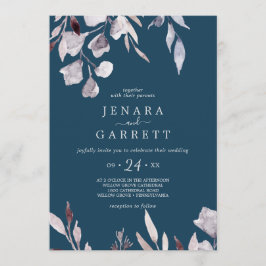 Invitación La vegetación del invierno | Boda Casual Azul