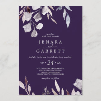Invitación La vegetación del invierno | Boda de ciruela