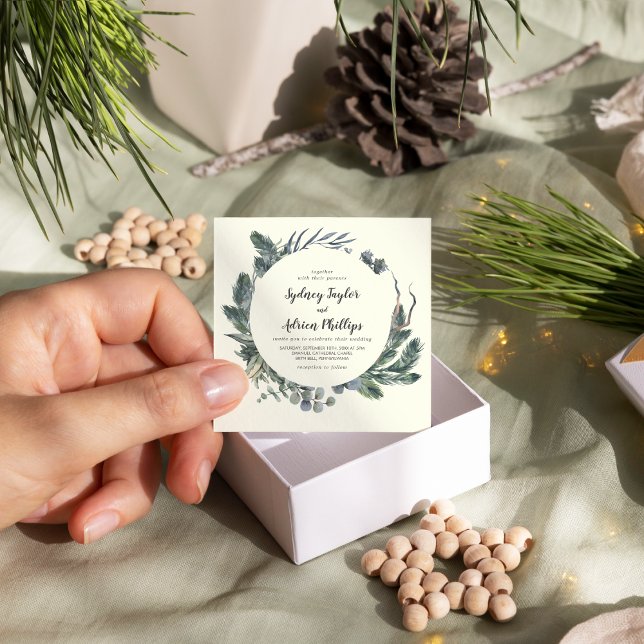 Invitación La vegetación del invierno | Boda de Ivory Casual (Subido por el creador)