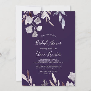 Invitación La vegetación del invierno   Ducha nupcial de Plum
