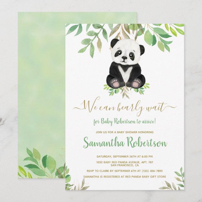 Invitación La vegetación del oso lindo puede esperar a la duc (Anverso / Reverso)