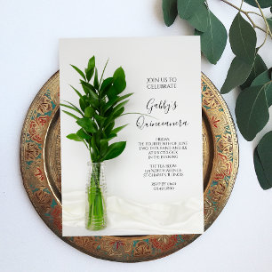 Invitación La vegetación en el Fiesta Quinceanera blanco