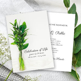 Invitación La vegetación en la celebración de la vida en vase