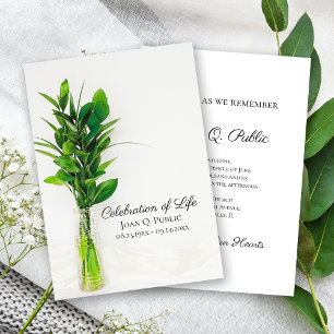 Invitación La vegetación en la celebración de la vida en vase