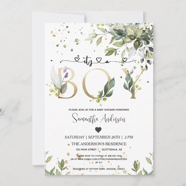 Invitación La vegetación es un niño Fiesta de Eucaliptos de B (Anverso)