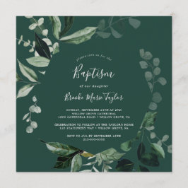 Invitación La vegetación esmeralda | Bautismo en la Plaza Ver