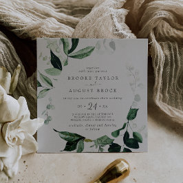 Invitación La vegetación esmeralda | Boda Gray Square