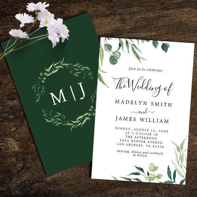 Invitación La vegetación esmeralda el Boda de (Subido por el creador)