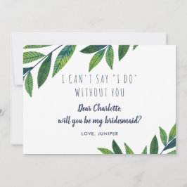 Invitación La vegetación esmeralda - Sé mi dama de honor