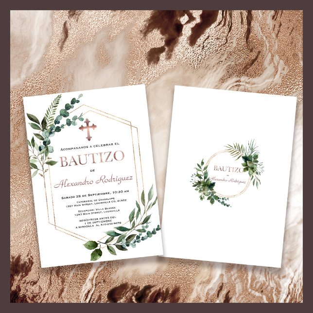 Invitación La vegetación española Bautizo Subió el bautismo d (Subido por el creador)