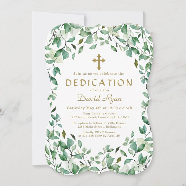Invitación La vegetación exuberante deja la dedicación de Fra (Anverso)