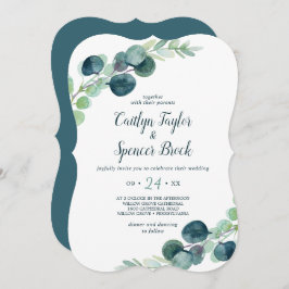 Invitación La vegetación exuberante y el Boda Casual Eucalypt