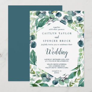 Invitación La vegetación exuberante y el Boda Eucalyptus