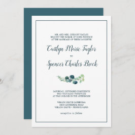 Invitación La vegetación exuberante y el Boda formal Eucalypt