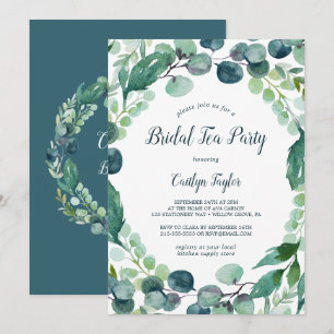 Invitación La vegetación exuberante y el Fiesta del té de nov
