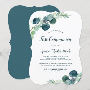 Invitación La vegetación exuberante y la primera comunión del