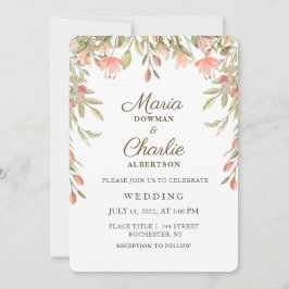 Invitación La vegetación floreciente. Boda Rústico de verano