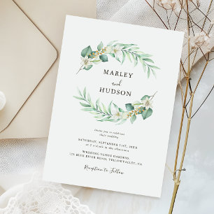 Invitación La vegetación minimalista Eucalyptus deja Boda