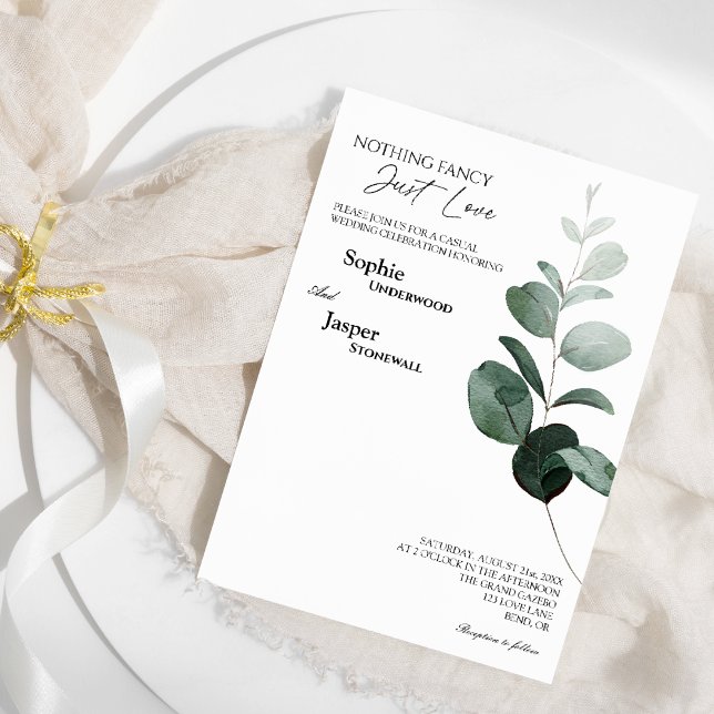 Invitación La vegetación moderna Blanca Nada Fancy Boda (Subido por el creador)