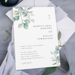 Invitación La vegetación moderna deja a Eucalyptus Boda