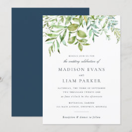 Invitación La vegetación moderna deja al Boda de la Marina