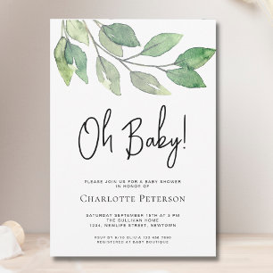 Invitación La vegetación moderna Oh Baby Baby Shower