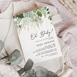 Invitación La vegetación moderna y el oro ¡Oh bebé! Baby Show
