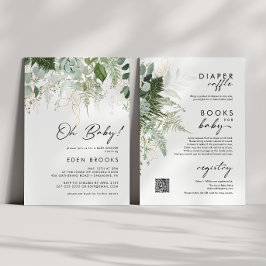 Invitación La vegetación moderna y el oro todo en un solo Bab