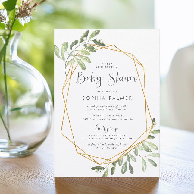 Invitación La vegetación natural | Baby Shower acuarela (Subido por el creador)