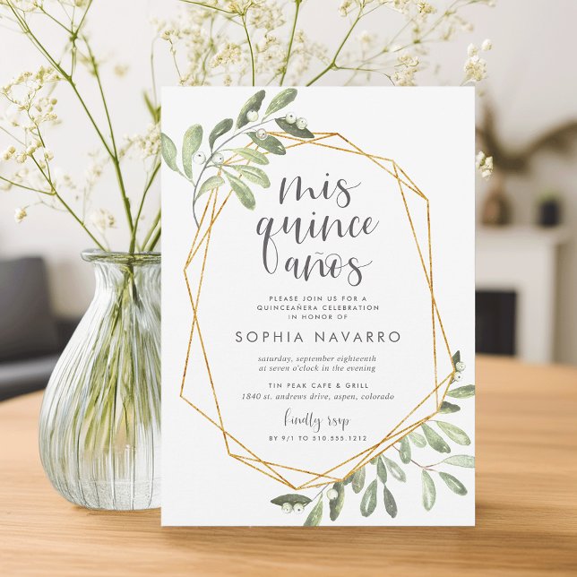 Invitación La vegetación natural | Quinceanera acuarela (Subido por el creador)