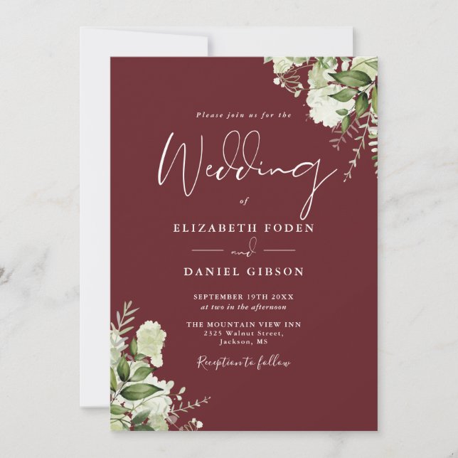 Invitación La vegetación rosa de palisandro deja Boda de mono (Anverso)