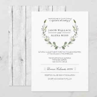 Invitación La vegetación rústica de las granjas | Boda elegan