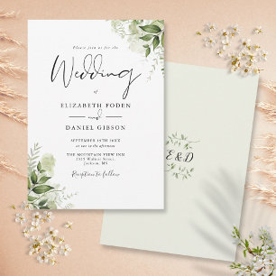 Invitación La vegetación rústica deja a un elegante Boda mono