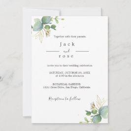 Invitación La vegetación rústica Eucalyptus Boda de verano.