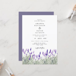Invitación La vegetación rústica Lavanda Lilac Boda Jardín
