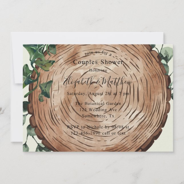 Invitación La vegetación rústica y la ducha de las parejas de (Anverso)