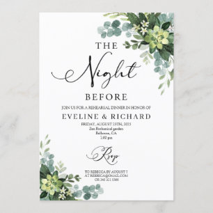 Invitación La vegetación suculenta cena de ensayo de boho flo