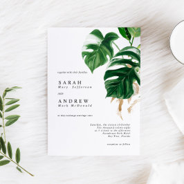 Invitación La vegetación tropical deja un Boda mínimo moderno