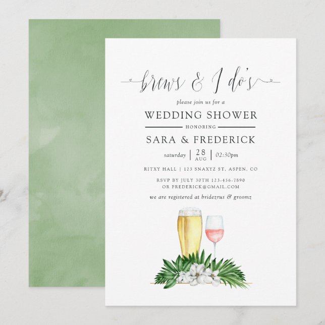 Invitación La vegetación tropical se produce antes de la I Do (Anverso / Reverso)