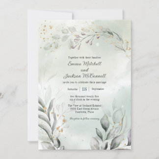 Invitación La vegetación y el Boda del oro